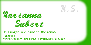 marianna subert business card